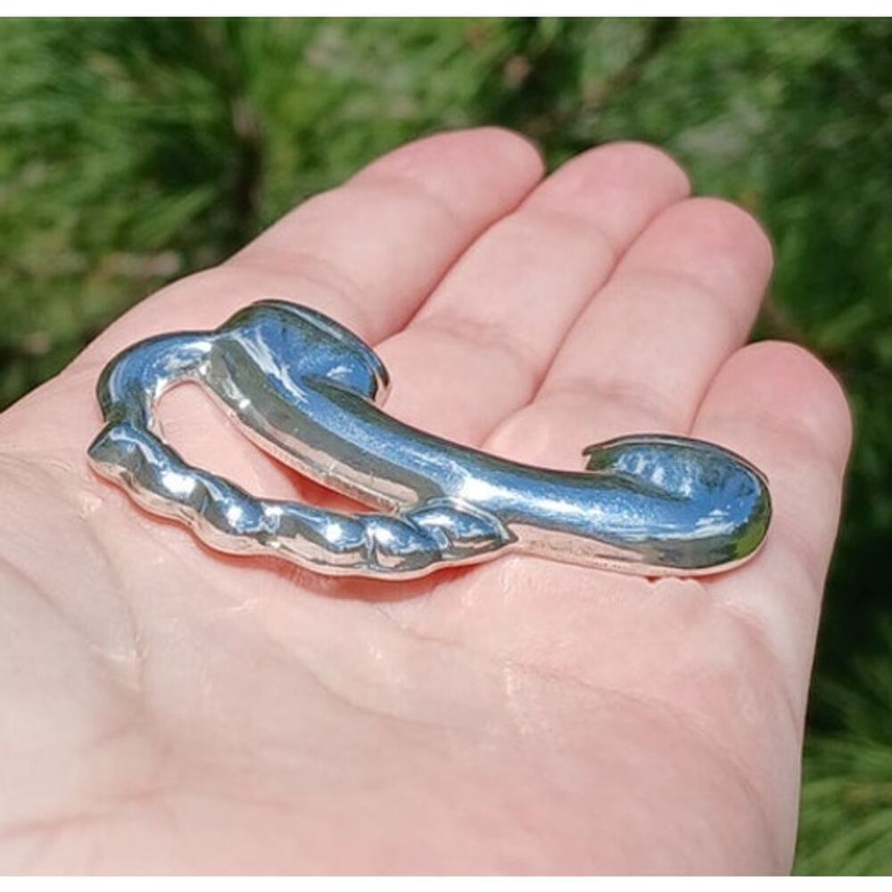 Vintage Taxco Sterling Silver Telephone Brooch - Picture 4 of 9